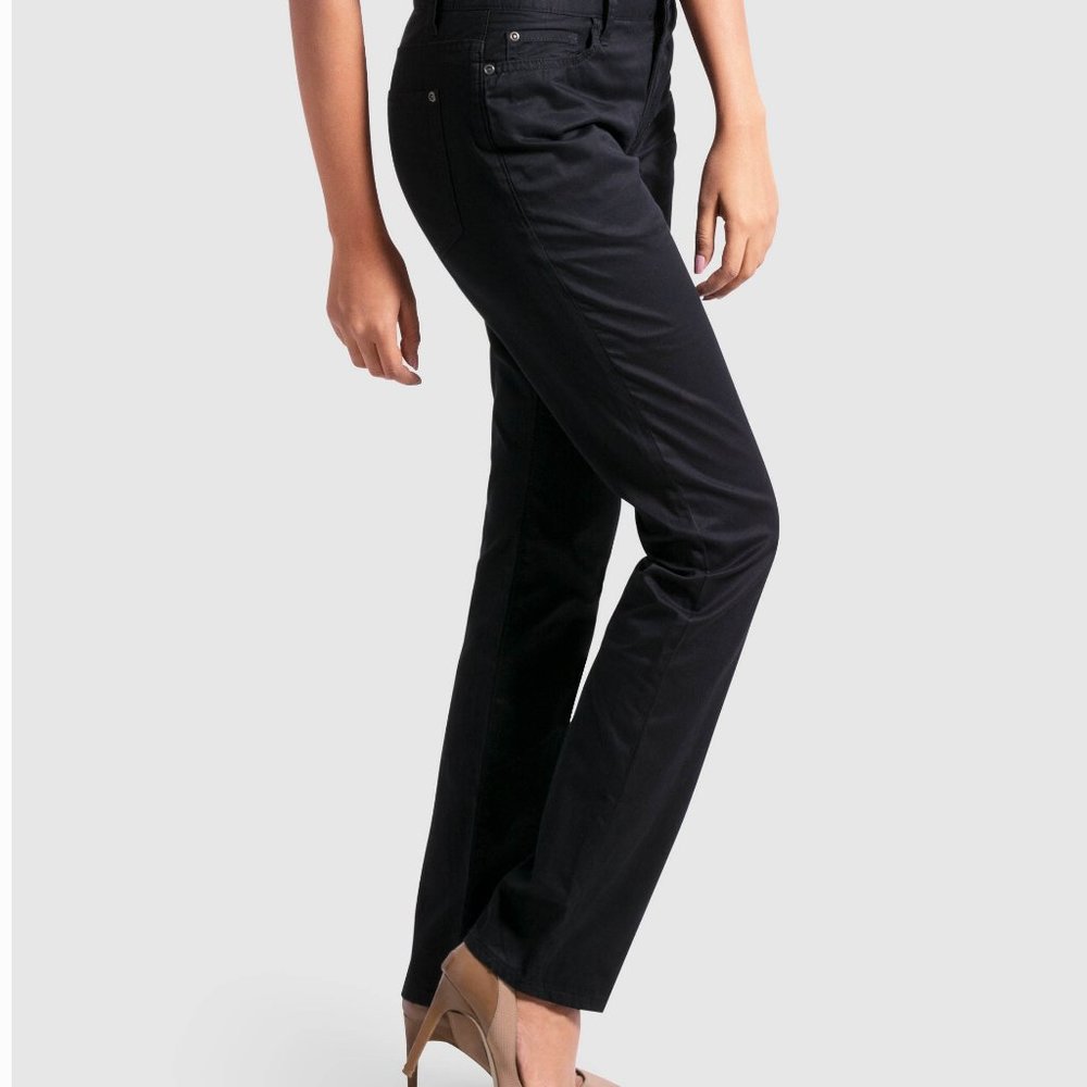 OLGYN Women Black Denim Pant Traditional Slim Fit - Picture 3 of 5